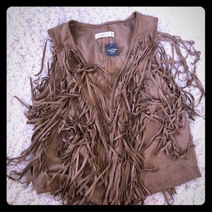 Fringe brown vest